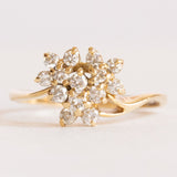Vintage Ring aus 18 Karat Gelbgold mit Diamanten im Brillantschliff (ca. 0.22 Karat), 70er Jahre
