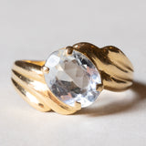 Anello vintage in oro giallo 18K con acquamarina (1.80ct ca.), anni ‘60
