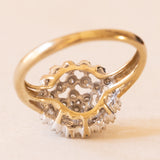 Vintage Diamantring aus 9 Karat Gelb- und Weißgold (ca. 0.40 Karat), 60er/70er Jahre