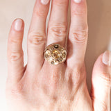 Vintage Cocktailring aus 8 Karat Gelbgold mit Citrin (ca. 2.60 Karat), 70er Jahre