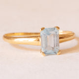 Anello vintage in oro giallo 18K con topazio azzurro (0.80ct ca.), anni ‘60