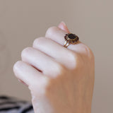 Vintage 8K gold ring with garnets, 50s