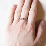 Vintage Tricolor 14K Gelb-, Weiß- & Roségold & Diamantring, 70er Jahre