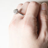 Vintage Gänseblümchenring aus 18 Karat Weißgold mit Diamanten (ca. 0.86 ctw), 70er Jahre