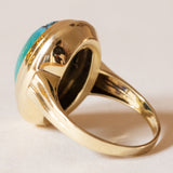 Anello vintage in oro 14K con turchese, anni ‘60