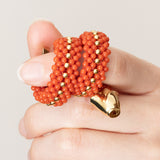 Vintage Korallenarmband aus 18 Karat Gold, 50er/60er Jahre