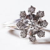Vintage Gänseblümchenring aus 18 Karat Weißgold mit Diamanten (ca. 0.31 ctw), 60er Jahre