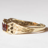 Vintage 14K gold ring with garnets, 70s