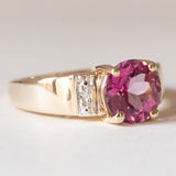 Vintage 9K Gold Pink Topaz Ring, 70s/80s