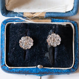 Vintage Ohrringe aus 18 Karat Gold mit Diamanten im Rosenschliff, 50er Jahre