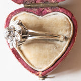 Vintage Gänseblümchenring aus 18 Karat Weißgold mit Diamanten (ca. 0.30 ctw), 60er Jahre