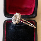 Bague marguerite vintage en or blanc 18 carats avec diamants (env. 0,80 ct), 1960