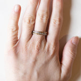 Vintage Tricolor 14K Gelb-, Weiß- & Roségold & Diamantring, 70er Jahre