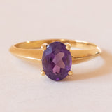 Anello vintage in oro giallo 18K con ametista (1.10ct ca.), anni ‘60