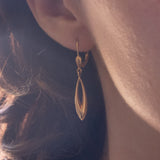 Vintage 18K gold drop earrings, 60s