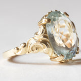 Anello vintage in oro 14K con acquamarina (4ct ca.), anni ‘60