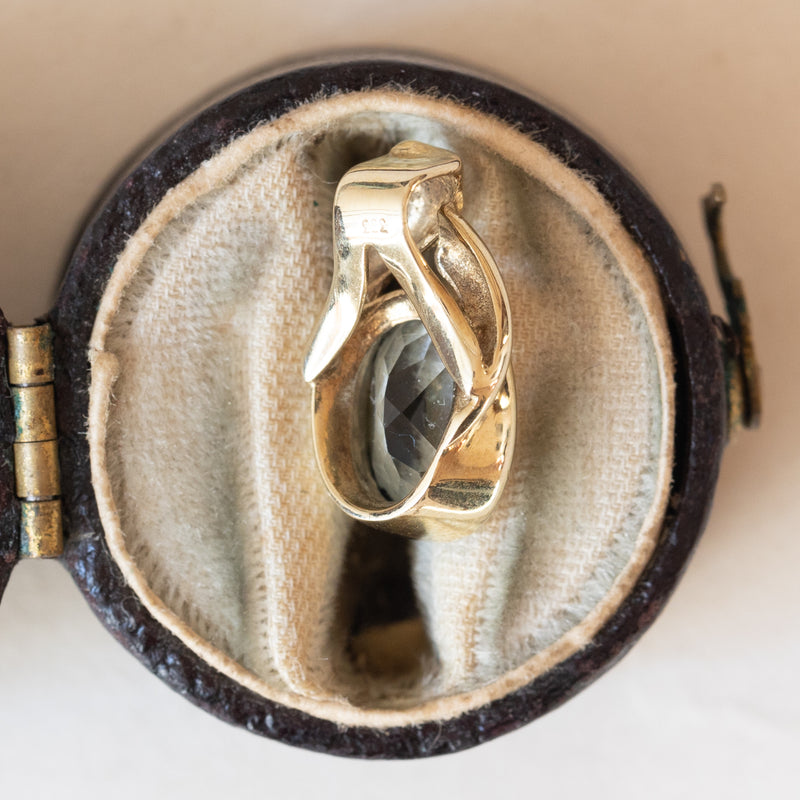 Ciondolo vintage in oro 8K con acquamarina, anni ‘70