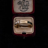 Vintage 14K gold ring with brilliant cut diamonds (0.35ctw approx.), 70s