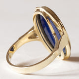 Anello vintage da sigillo in oro 14K con lapislazzuli, anni ‘50/‘60
