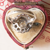 Vintage Daisy Ring aus 18 Karat Weißgold & Platindiamant (ca. 0.86 Karat), 60er