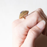 Vintage 8K Gold Patch Ring mit Amethyst (ca. 1.10 ct) und Peridots (ca. 1.50 ctw), 70er Jahre