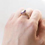 Anello vintage da cocktail in oro 8K con ametista (4.30ct ca.), anni ‘70/‘80
