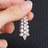 Boucles d'oreilles pendantes vintage en or blanc 18 carats et diamants (environ 20.80 ct), années 60/70