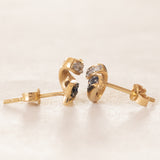 Vintage Ohrringe aus 18 Karat Gold mit Saphiren und Diamanten, 60er/70er Jahre