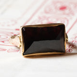 🥀 Anello vintage in oro 18K con granato, anni ‘40/‘50