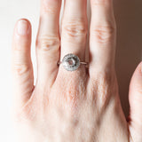 Vintage Gänseblümchenring aus 18 Karat Weißgold mit Diamanten (ca. 0.79 ctw), 50er Jahre