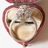 Vintage Gänseblümchenring aus 18 Karat Weißgold mit Diamanten (ca. 0.30 ctw), 60er Jahre