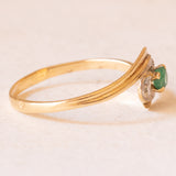 Vintage Ring aus 18 Karat Gelbgold und Weißgold mit Smaragd, 60er/70er Jahre