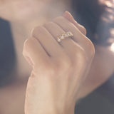 Vintage 14K gold ring with brilliant cut diamonds (0.35ctw approx.), 70s