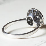 Vintage Gänseblümchenring aus 18 Karat Weißgold mit Diamanten (ca. 0.79 ctw), 50er Jahre