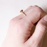 Anello vintage in oro 18K con rubini e diamanti, anni ‘80