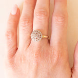 Vintage Diamantring aus 9 Karat Gelb- und Weißgold (ca. 0.40 Karat), 60er/70er Jahre