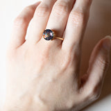 🌙 Anello moderno in oro 9K con topazio mistico