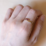 Vintage ring in 18K gold with rubies, 1970s