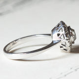 Vintage Gänseblümchenring aus 18 Karat Weißgold mit Diamanten (ca. 0.79 ctw), 50er Jahre