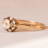 Antiker 18-karätiger Gelbgold- und Weißgold-Diamant im Fancy-Schliff (ca. 0.25 ct), Solitär, 10er/20er Jahre