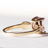 Anello vintage in oro 9K con topazio rosa, anni ‘80
