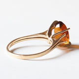🎃 Anello vintage da cocktail in oro 18K con quarzo citrino, anni ‘50/‘60