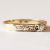 Anello vintage in oro 14K con diamanti (0.14ct ca.), anni ‘60/‘70