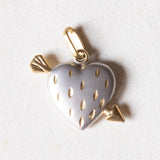 Vintage Herzanhänger aus 18 Karat Gelb- und Weißgold, 70er Jahre