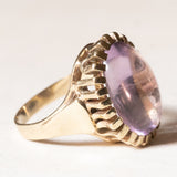 Vintage 8K gold cocktail ring with cabochon cut amethyst, 1950s / 1960s