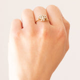 Vintage Ring aus 18 Karat Gelbgold mit Diamanten im Brillantschliff (ca. 0.22 Karat), 70er Jahre