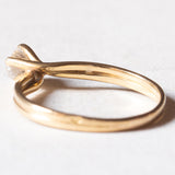 Vintage Solitär aus 18 Karat Gold mit Diamant im Brillantschliff (ca. 0.22 ct), 60er Jahre