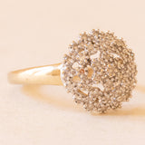 Vintage Diamantring aus 9 Karat Gelb- und Weißgold (ca. 0.40 Karat), 60er/70er Jahre