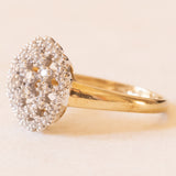 Vintage Diamantring aus 9 Karat Gelb- und Weißgold (ca. 0.40 Karat), 60er/70er Jahre