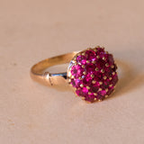 Vintage 18K gold ring with pink topazes, 1970s